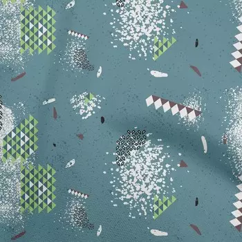 OneOone Хлопковая гибкая темно-бирюзовая синяя ткань Вышивание с геометрическим рисунком Ремесленные проекты Тканевые принты в ярдах 40 дюймов 42 Inch Wide - Viscose Chiffon синий