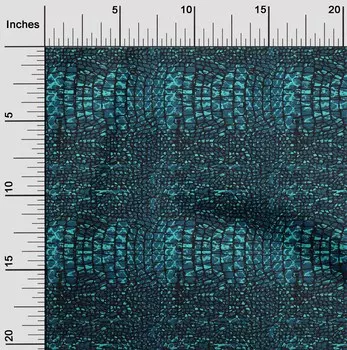 OneOone Хлопковая гибкая темно-бирюзовая синяя ткань из крокодиловой кожи животного, одежда своими руками, ткань для квилтинга, ткань с принтом, 40 дюймов в ярдах 42 Inch Wide - Viscose Chiffon тил зеленый