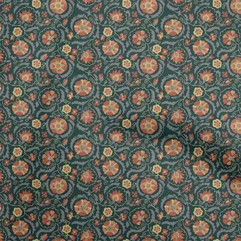 OneOone Хлопковая гибкая темно-бирюзовая синяя ткань Азиатский сюзане Швейный материал Ткань с принтом в ярдах 40 дюймов 42 Inch Wide - Viscose Chiffon чёрный