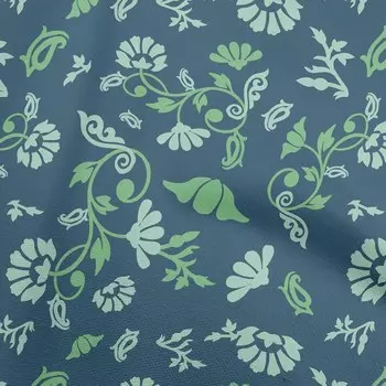 OneOone Хлопковая гибкая темно-бирюзовая синяя ткань, ткань азиатского силуэта с цветочным принтом для шитья, ткань для рукоделия с принтом в ярдах, 40 дюймов 42 Inch Wide - Viscose Chiffon чёрный