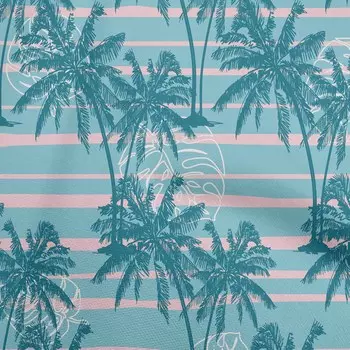 OneOone Хлопковая гибкая темно-бирюзовая зеленая ткань тропического сливового дерева с полосками Швейный материал Ткань с принтом в ярдах 40 дюймов 42 Inch Wide - Viscose Chiffon тил зеленый