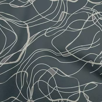 OneOone Хлопковая гибкая темно-бирюзовая зеленая ткань с абстрактными неровными линиями, принадлежности для квилтинга, ткань для шитья с принтом во дворе, 40 дюймов 42 Inch Wide - Viscose Chiffon серый