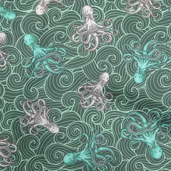 OneOone Хлопковая гибкая темно-бирюзово-зеленая ткань, морская ткань для поделок, декоративная ткань с принтом во дворе, 40 дюймов 42 Inch Wide - Viscose Chiffon светло-коричневого