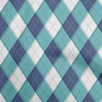 OneOone Хлопковая гибкая темно-бирюзово-зеленая ткань в клетку, ткань с рисунком аргайл для шитья, ткань для рукоделия с принтом в ярдах, 40 дюймов 42 Inch Wide - Viscose Chiffon тил зеленый