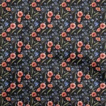 oneOone Хлопковая гибкая темно-персиковая ткань Материал платья с цветочным принтом Ткань с принтом в ярдах 40 дюймов 42 Inch Wide - Viscose Chiffon фиолетовый