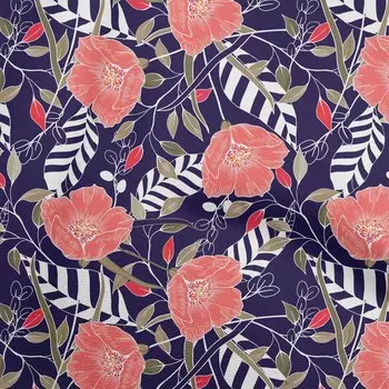 oneOone хлопковая гибкая темно-персиковая ткань с тропическими цветочными ремеслами, декоративная ткань, напечатанная во дворе, 40 дюймов 42 Inch Wide - Viscose Chiffon глубоко персикового