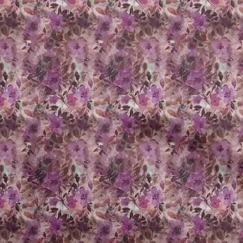 OneOone Хлопковая гибкая темно-пурпурная ткань с абстрактным цветочным шитьем, ткань с принтом в ярдах, 40 дюймов 42 Inch Wide - Viscose Chiffon синий