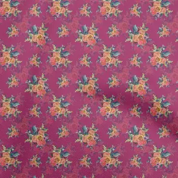 OneOone Хлопковая гибкая темно-пурпурная ткань с цветочным принтом, одежда своими руками, стеганая ткань, ткань с принтом в ярдах, 40 дюймов 42 Inch Wide - Viscose Chiffon арктический голубой