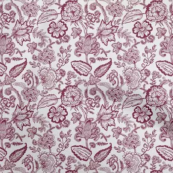 OneOone Хлопковая гибкая темно-пурпурная ткань Якобинский материал для платья с цветочным принтом Ткань с принтом в ярдах 40 дюймов 42 Inch Wide - Viscose Chiffon чёрный