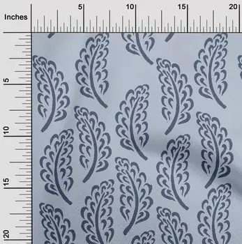 OneOone Хлопковая гибкая темно-пыльная синяя ткань с блоками листьев, одежда своими руками, стеганая ткань с принтом, ткань в ярдах, 40 дюймов 42 Inch Wide - Viscose Chiffon чёрный