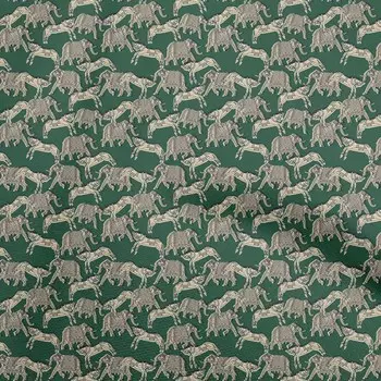 OneOone Хлопковая гибкая темно-зеленая ткань для шитья со слоном, ткань во дворе с принтом, принадлежности для шитья одежды своими руками, 40 дюймов 42 Inch Wide - Viscose Chiffon темно-зеленого