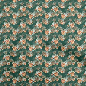 OneOone Хлопковая гибкая темно-зеленая ткань для сбора урожая, ремесленных проектов, декоративная ткань с принтом во дворе, 40 дюймов 42 Inch Wide - Viscose Chiffon темно-зеленого