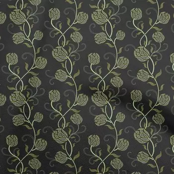 OneOone Хлопковая гибкая темно-зеленая ткань для шитья с цветочным принтом во дворе с принтом, принадлежности для шитья одежды своими руками, 40 дюймов 42 Inch Wide - Viscose Chiffon коричневый