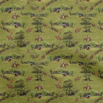 oneOone Хлопковая гибкая темно-зеленая ткань Ковбойское платье Материал Ткань с принтом Ткань в ярдах 40 дюймов 42 Inch Wide - Viscose Chiffon коричневый