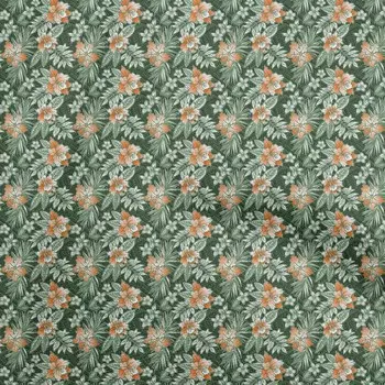 oneOone Хлопковая гибкая темно-зеленая ткань с тропической этнической текстурой. Материал платья. Ткань с принтом. Ткань в ярдах. 40 дюймов. 42 Inch Wide - Viscose Chiffon чёрный