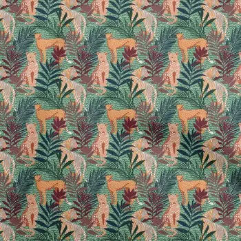 oneOone Хлопковая гибкая темно-зеленая ткань с тропическими листьями и материалом для платья с изображением животных Ткань с принтом Ткань во дворе 40 дюймов 42InchWide-ViscoseChiffon сливовый