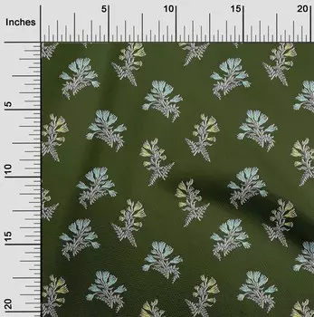 OneOone Хлопковая гибкая темно-зеленая ткань с листьями и цветами, цветочная ткань для шитья, ткань для поделок с принтом, 40 дюймов в ярдах 42 Inch Wide - Viscose Chiffon чёрный