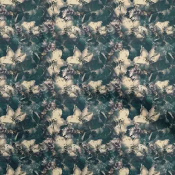 OneOone Хлопковая гибкая темно-зеленая ткань с абстрактным цветочным рисунком, одежда своими руками, стеганая ткань с принтом, ткань в ярдах, 40 дюймов 42 Inch Wide - Viscose Chiffon синий