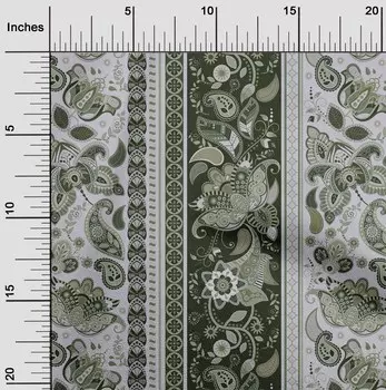 OneOone Хлопковая гибкая темно-зеленая ткань в полоску, с цветочным рисунком и пейсли, ткань для шитья во дворе с принтом, принадлежности для шитья одежды своими руками, 40 дюймов 42 Inch Wide - Viscose Chiffon королевский синий