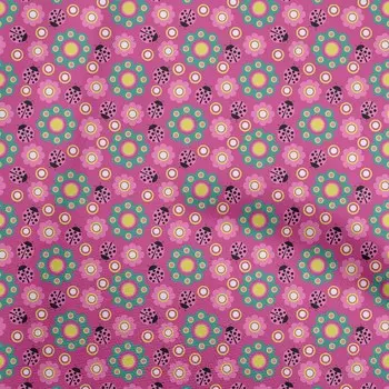 OneOone Хлопковая гибкая ткань цвета фуксии розового цвета с птицей и божьей коровкой, принадлежности для шитья с принтом, ткань во дворе, 40 дюймов 42 Inch Wide - Viscose Chiffon чёрный