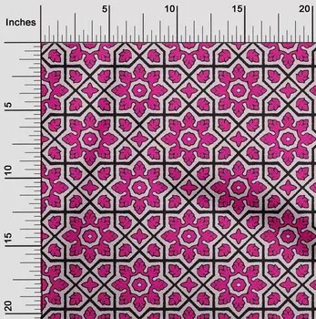 OneOone Хлопковая гибкая ткань цвета фуксии розового цвета с геометрическими и цветочными блоками, одежда своими руками, ткань для квилтинга, ткань с принтом в ярдах, 40 дюймов 42 Inch Wide - Viscose Chiffon глубоко персикового