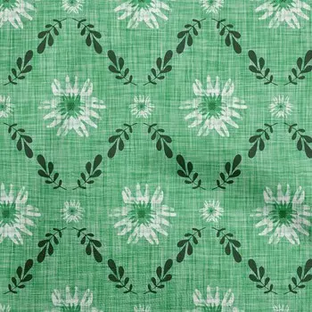 OneOone Хлопковая гибкая ткань цвета морской волны с цветочным принтом для поделок, декоративная ткань с принтом во дворе, 40 дюймов 42 Inch Wide - Viscose Chiffon зелёный