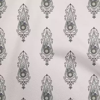 OneOone Хлопковая гибкая ткань цвета слоновой кости Азиатский цветочный материал для шитья Ткань с принтом в ярдах 40 дюймов 42 Inch Wide - Viscose Chiffon серый