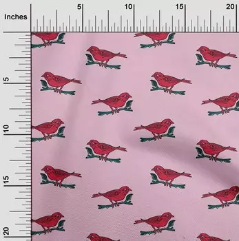 oneOone Хлопковая гибкая ткань для шитья с принтом веток и птиц BTY 40 дюймов 42 Inch - Viscose Chiffon чёрный