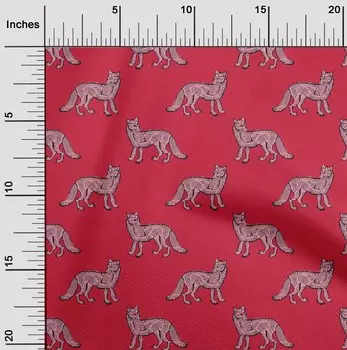 oneOone Хлопковая гибкая ткань Fox Block Ткань печатает в ярдах шириной 40 дюймов 42 Inch - Viscose Chiffon светло-голубой