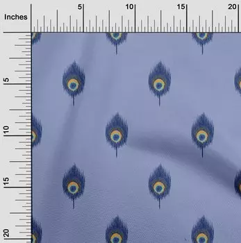 OneOone Хлопковая гибкая ткань Икат с павлиньим пером и принтом в ярдах 40 дюймов 42 Inch Wide - Viscose Chiffon коричневый