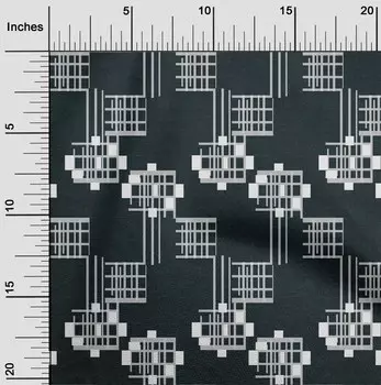 OneOone Хлопковая гибкая ткань Касури с геометрическим принтом в ярдах 40 дюймов 42 Inch - Viscose Chiffon темный оливковый зеленый