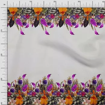 oneOone Хлопковая гибкая ткань Листья и цветочная панель Декор Ткань с принтом BTY 40 дюймов 42 Inch Wide - Viscose Chiffon жёлтый