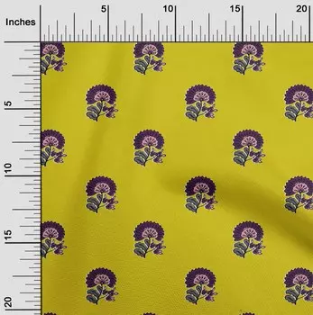 oneOone Хлопковая гибкая ткань Листья и цветочные блоки Декор Ткань с принтом BTY 40 дюймов 42 Inch - Viscose Chiffon малиновый