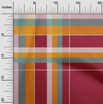 oneOone Хлопковая гибкая ткань Madras Check Decor Ткань с принтом BTY 40 дюймов 42 Inch Wide - Viscose Chiffon красный