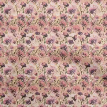 OneOone Хлопковая гибкая ткань персикового цвета с абстрактным цветочным рисунком Материал платья Ткань с принтом Ткань в ярдах 40 дюймов 42 Inch Wide - Viscose Chiffon персиковый