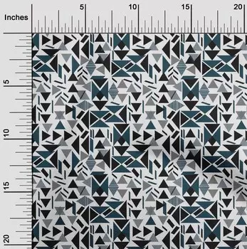 OneOone Хлопковая гибкая ткань Прямоугольная и треугольная ткань с геометрическим принтом в ярдах 40 дюймов 42 Inch Wide - Viscose Chiffon синий