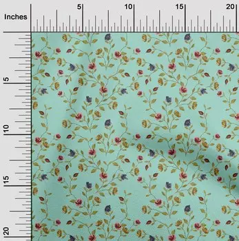 oneOone хлопковая гибкая ткань с аквамарином цветок и листья акварельное платье материал ткань с принтом ткань в ярдах 40 дюймов 42 Inch Wide - Viscose Chiffon чёрный