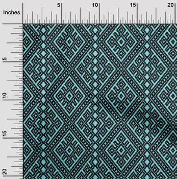 OneOone Хлопковая гибкая ткань с этническим геометрическим принтом пламени, ткань в ярдах, 40 дюймов 42 Inch - Viscose Chiffon миндальный