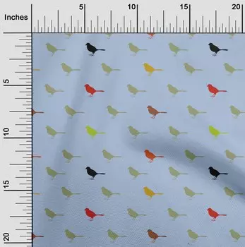 oneOone Хлопковая гибкая ткань с художественным принтом в виде птиц шириной 40 дюймов в ярдах 42 Inch Wide - Viscose Chiffon чёрный