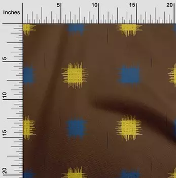 oneOone Хлопковая гибкая ткань с небольшим мотивом икат с принтом в ярдах 40 дюймов 42 Inch Wide - Viscose Chiffon оливковое зеленый