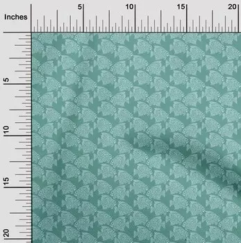 OneOone Хлопковая гибкая ткань с принтом «рыба» BTY шириной 40 дюймов 42 Inch - Viscose Chiffon чёрный