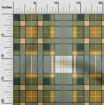 oneOone Хлопковая гибкая ткань с принтом в клетку тартан, 1 ярд, ширина 40 дюймов 42 Inch Wide - Viscose Chiffon золотой