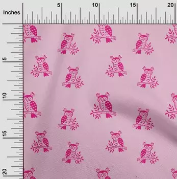 oneOone Хлопковая гибкая ткань с принтом веток и совы в ярдах 40 дюймов 42 Inch - Viscose Chiffon сарай красный