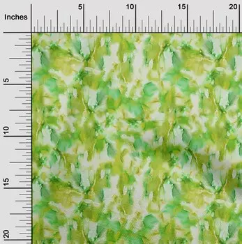 OneOone Хлопковая гибкая ткань с текстурой, ткань с акварельным принтом, 1 ярд, 40 дюймов 42 Inch - Viscose Chiffon аквамарин