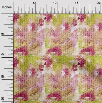 oneOone Хлопковая гибкая ткань салатового цвета с листьями и цветочной текстурой, ткань для шитья, ткань для рукоделия с принтом в ярдах, 40 дюймов 42 Inch Wide - Viscose Chiffon красный