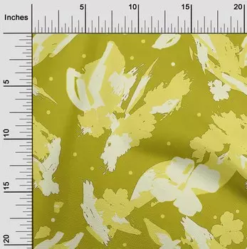 oneOone Хлопковая гибкая ткань салатового цвета с цветочным принтом Материал платья Ткань с принтом Ткань в ярдах 40 дюймов 42 Inch Wide - Viscose Chiffon средний синий