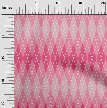 oneOone Хлопковая гибкая ткань среднего розового цвета в клетку Argyle Материал платья Ткань с принтом Ткань в ярдах 40 дюймов 42 Inch Wide - Viscose Chiffon розовый
