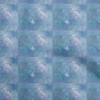 oneOone Хлопковая гибкая ткань среднего синего цвета с листьями Материал платья Ткань с принтом Ткань в ярдах 40 дюймов 42 Inch Wide - Viscose Chiffon маджента