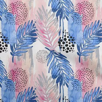 OneOone Хлопковая гибкая ткань среднего синего цвета с листьями, ткань для шитья во дворе с принтом, принадлежности для шитья одежды своими руками, 40 дюймов 42 Inch Wide - Viscose Chiffon фиолетовый