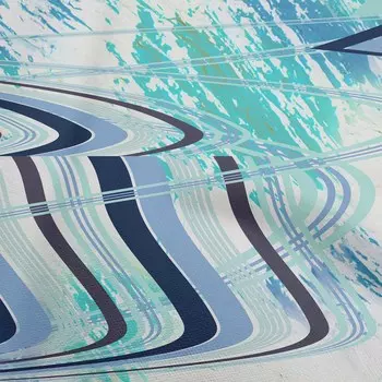 oneOone Хлопковая гибкая ткань среднего синего цвета Абстрактно-абстрактный волнистый материал для платья Ткань с принтом Ткань в ярдах 40 дюймов 42 Inch Wide - Viscose Chiffon фиолетовый